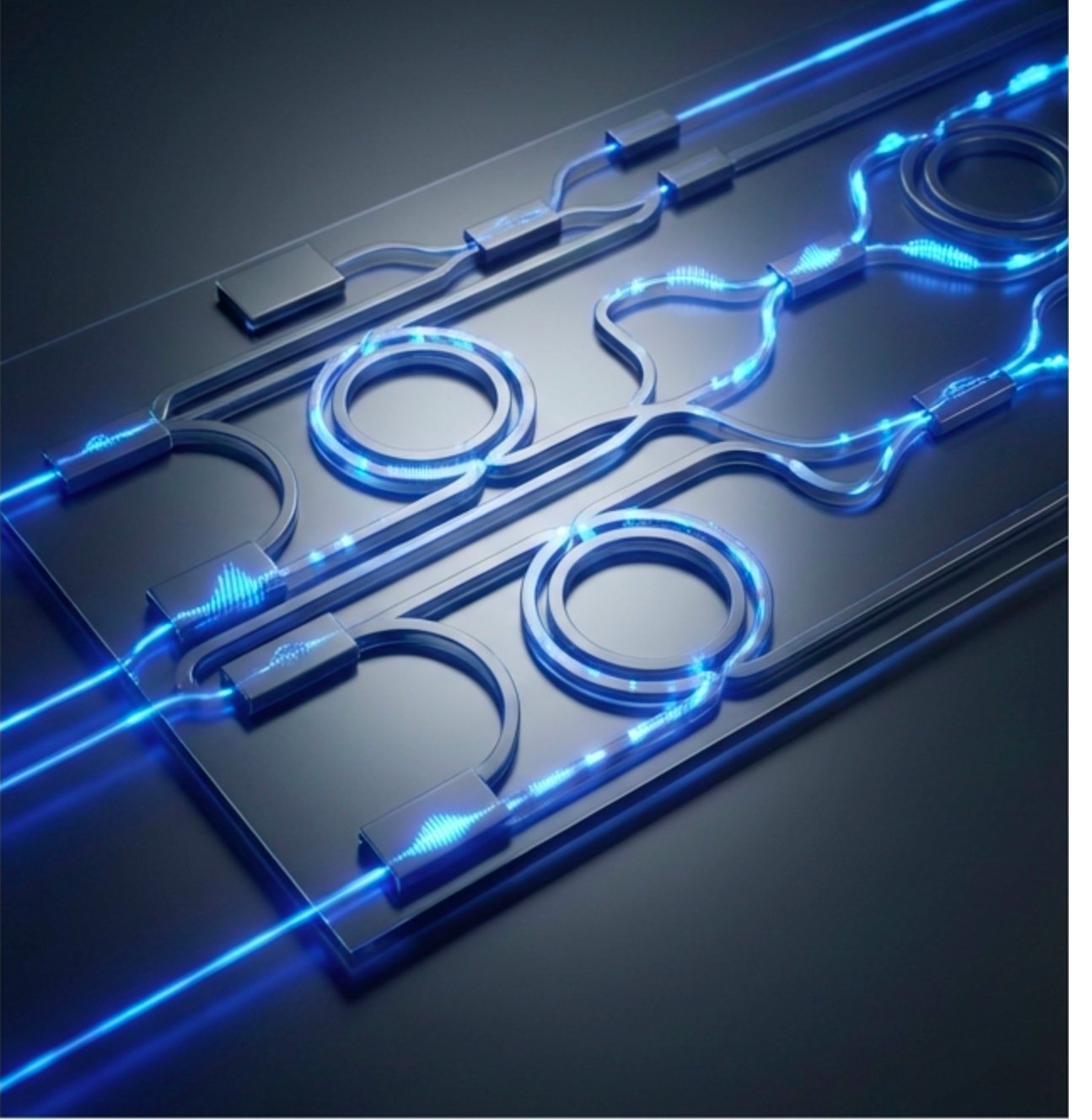 Silicon photonics integrated circuit with optical waveguides and ring resonators
